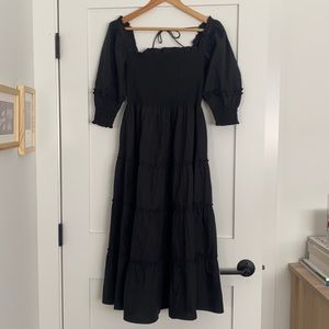 Hill House Nesli Nap Dress in Black Dot (size XS)